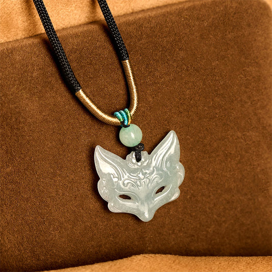 Wear FengShui Fox Mask Prosperity Luck Rope Necklace Pendant