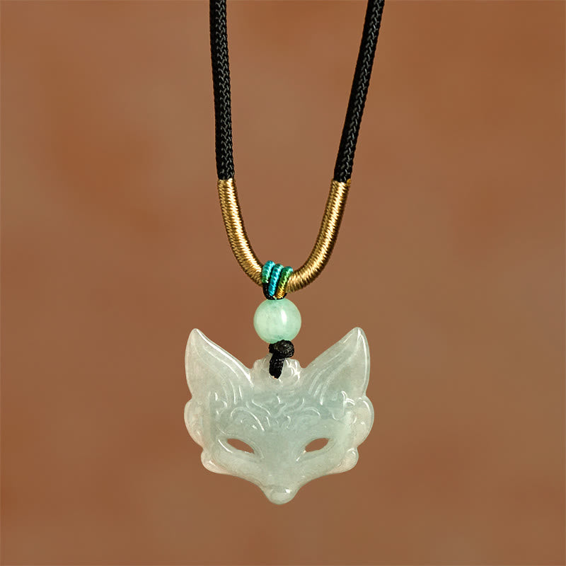 Wear FengShui Fox Mask Prosperity Luck Rope Necklace Pendant
