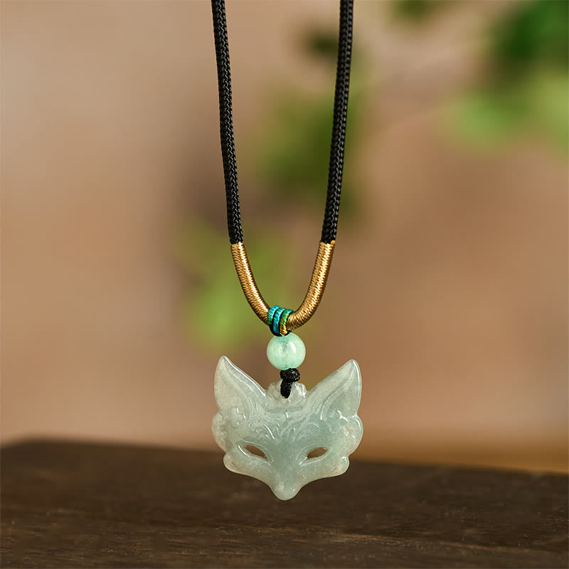 Wear FengShui Fox Mask Prosperity Luck Rope Necklace Pendant