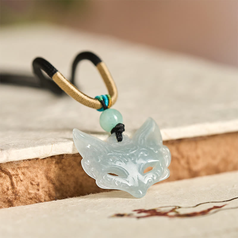 Wear FengShui Fox Mask Prosperity Luck Rope Necklace Pendant
