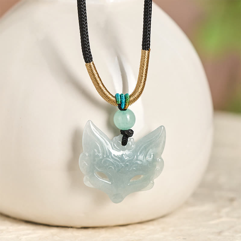 Wear FengShui Fox Mask Prosperity Luck Rope Necklace Pendant