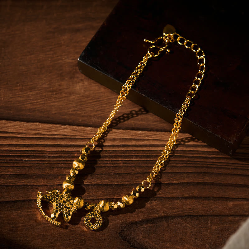 Wear FengShui Chinese Zodiac Year Of The Horse 24k Gold Plated Copper Coin Luck Bracelet