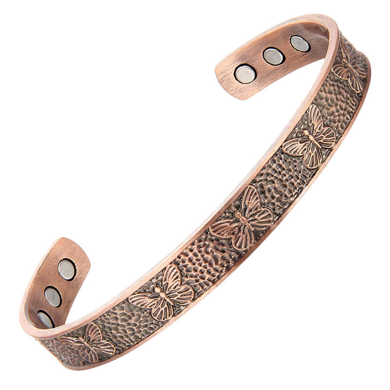 Wear FengShui Copper Open Butterfly Balance Self Care Adjustable Cuff Bracelet Bangle