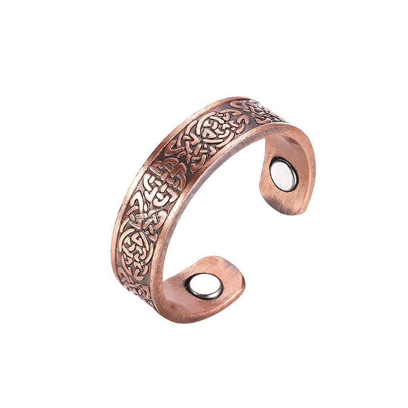 Wear FengShui Copper Abstract Line Pattern Open Luck Cuff Bracelet Bangle Ring