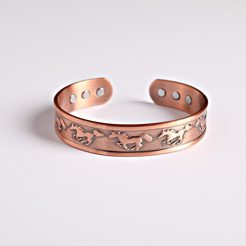 Wear FengShui Year Of The Horse Copper Open Self Care Cuff Bracelet Bangle