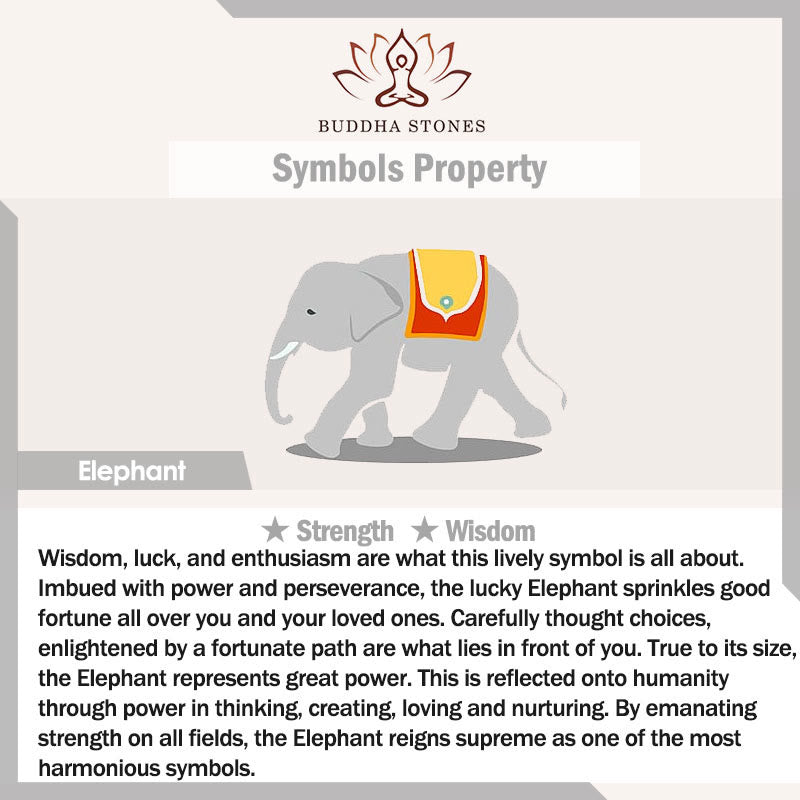 Wear FengShui 24k Gold Plated Brass Elephant Charm Strength Rope Necklace Pendant