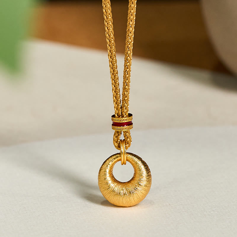Wear FengShui "Wishing You Lasting Peace" 24k Gold Plated Copper Peace Buckle Necklace Includes Gift Message Card