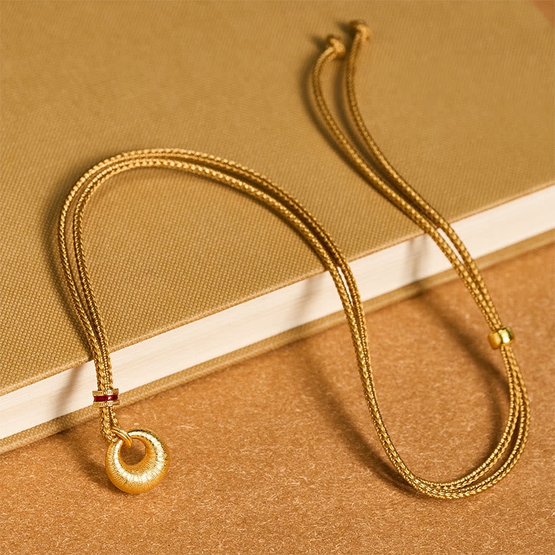 Wear FengShui "Wishing You Lasting Peace" 24k Gold Plated Copper Peace Buckle Necklace Includes Gift Message Card