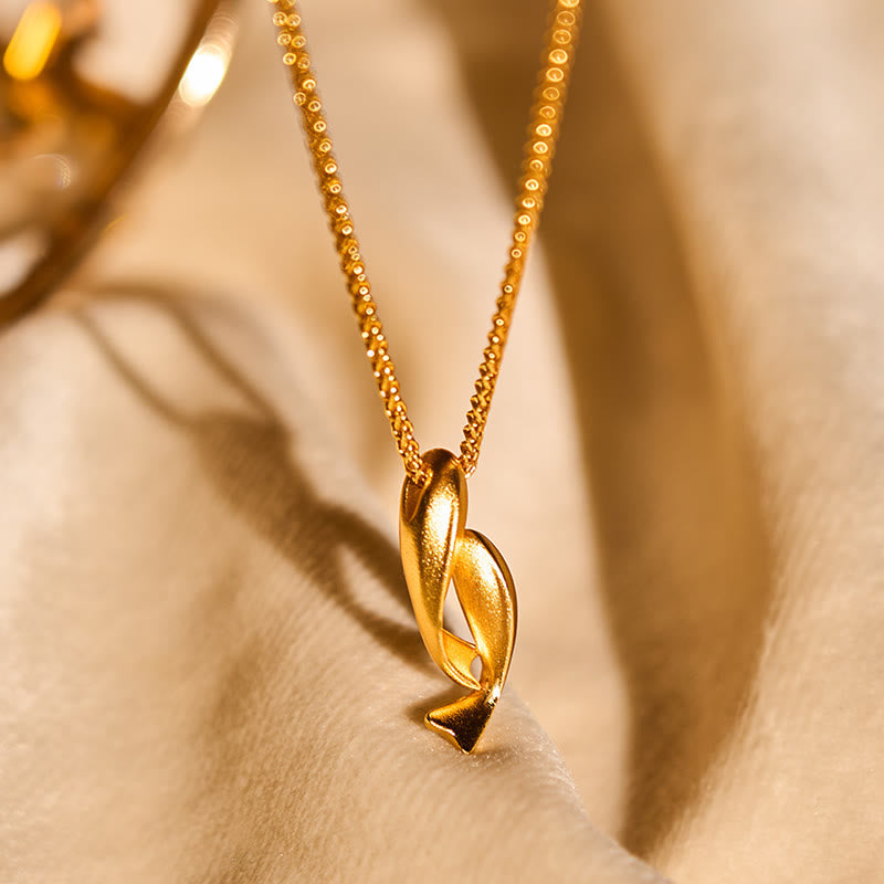 Wear FengShui Double Koi Fish 24k Gold Plated Brass Chain Wealth Necklace Pendant