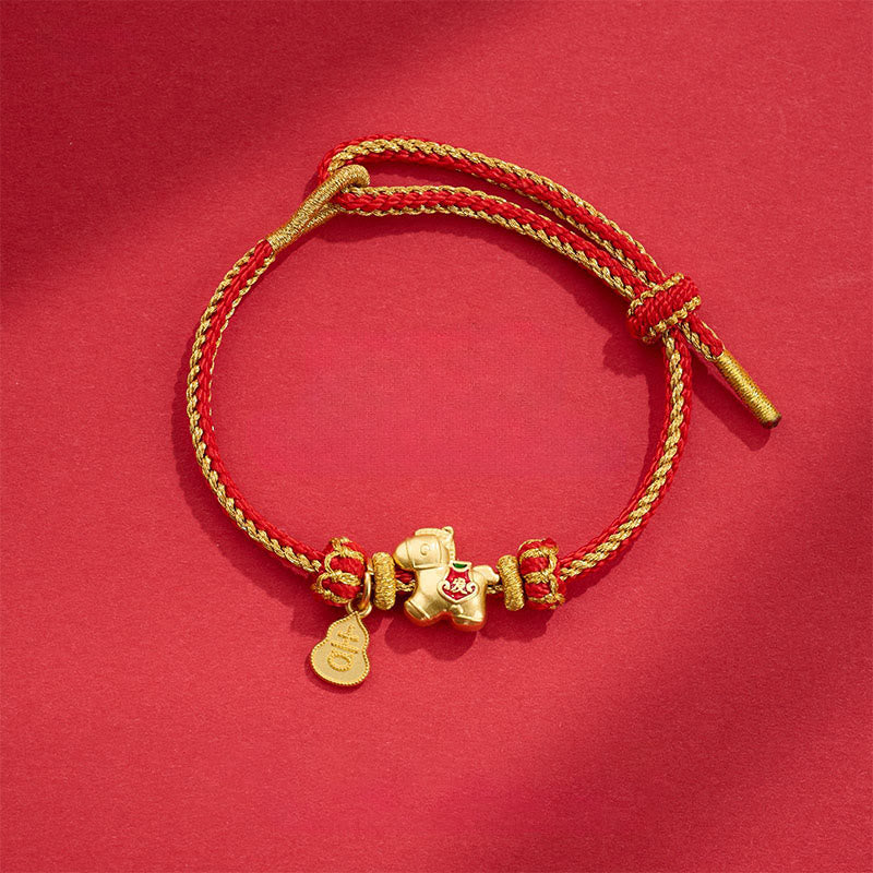 Wear FengShui Year Of The Horse Red String Copper Braided Luck Bracelet