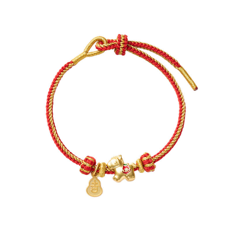 Wear FengShui Year Of The Horse Red String Copper Braided Luck Bracelet