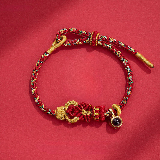 Wear FengShui String Projection Stone Hand-woven Buddha Knots Connection Bracelet