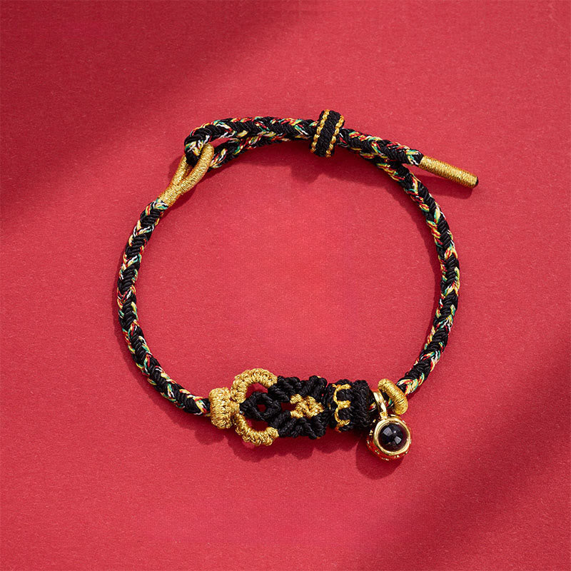 Wear FengShui String Projection Stone Hand-woven Buddha Knots Connection Bracelet