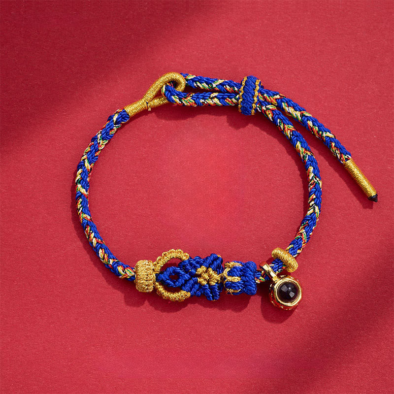 Wear FengShui String Projection Stone Hand-woven Buddha Knots Connection Bracelet