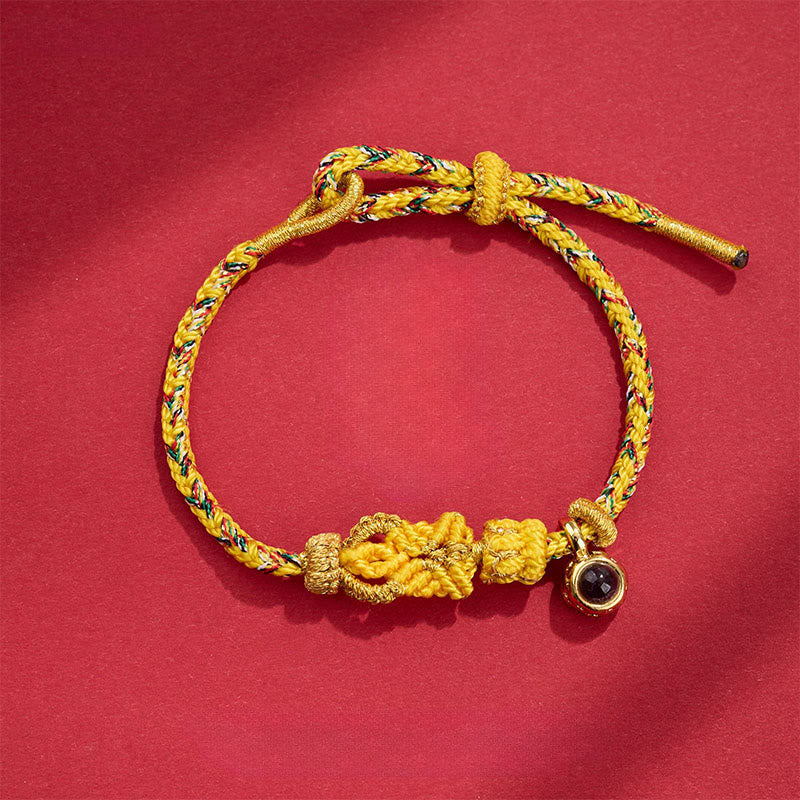 Wear FengShui String Projection Stone Hand-woven Buddha Knots Connection Bracelet