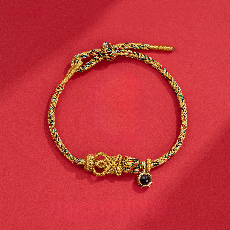Wear FengShui String Projection Stone Hand-woven Buddha Knots Connection Bracelet