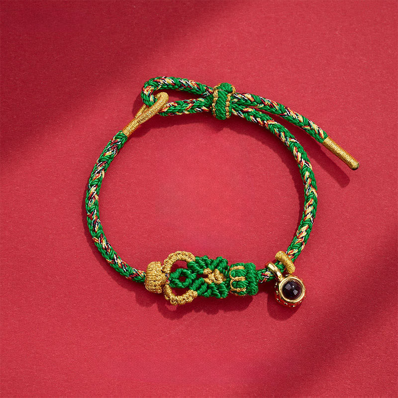Wear FengShui String Projection Stone Hand-woven Buddha Knots Connection Bracelet