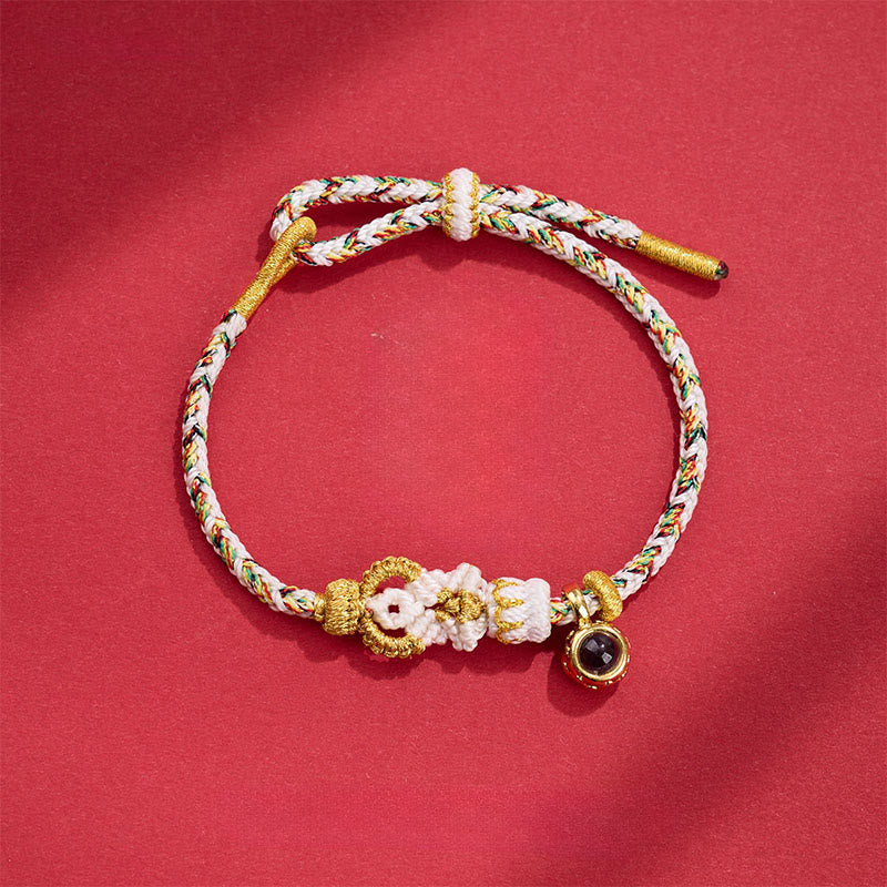 Wear FengShui String Projection Stone Hand-woven Buddha Knots Connection Bracelet