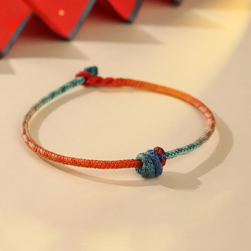 Wear FengShui Colored String Hand-woven Knots Strength Bracelet