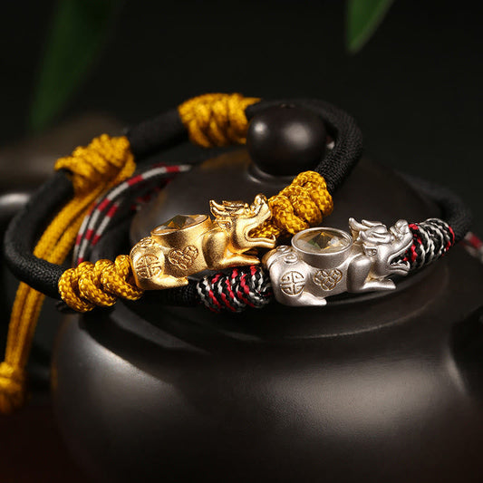 Wear FengShui Pi Xiu Wealth Luck Hand-woven Rope Bracelet