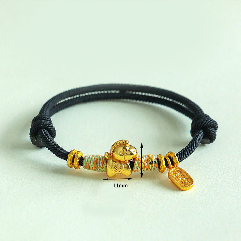 Wear FengShui Year Of The Horse Red String Black String Lucky Fortune Charm Braided Connection Bracelet