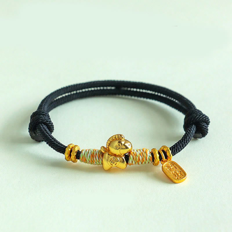 Wear FengShui Year Of The Horse Red String Black String Lucky Fortune Charm Braided Connection Bracelet