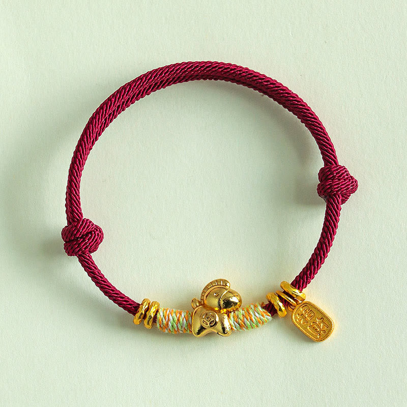Wear FengShui Year Of The Horse Red String Black String Lucky Fortune Charm Braided Connection Bracelet