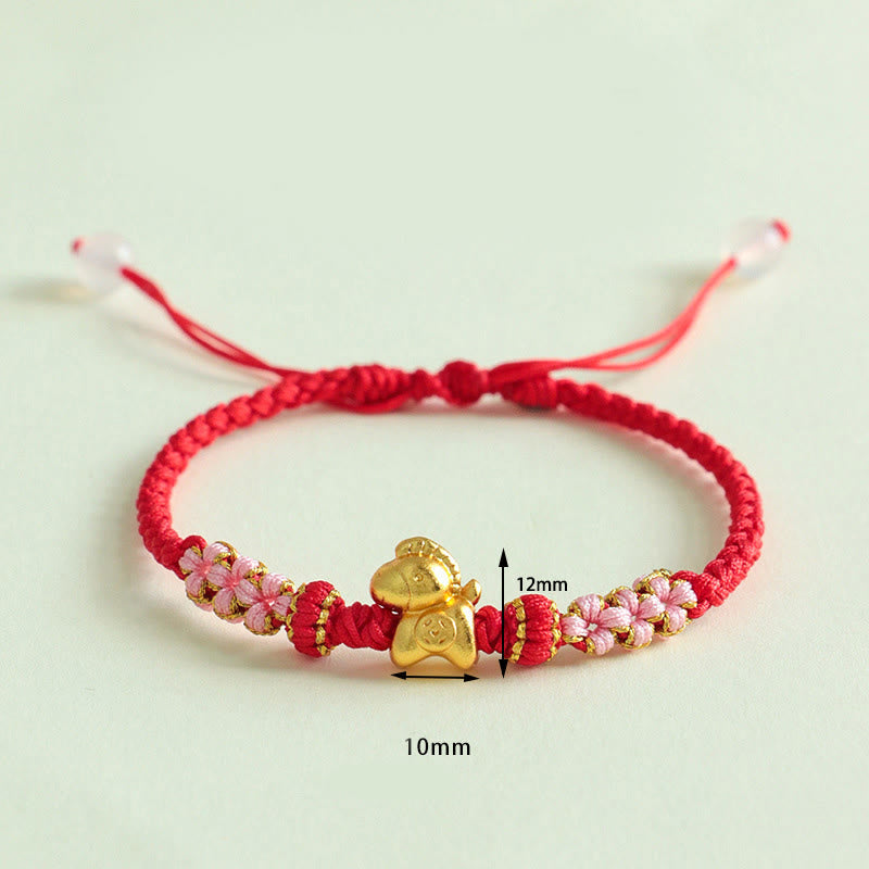 Wear FengShui Year Of The Horse Multicolored String Peach Blossom Knot Red String Luck Bracelet