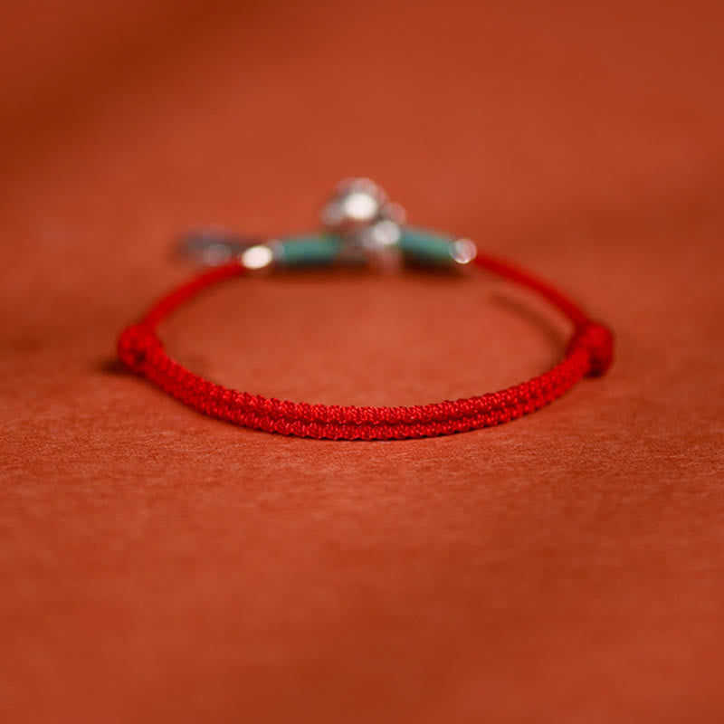 Wear FengShui 999 Sterling Silver Year Of The Horse 925 Sterling Silver Peace And Joy Charm String Braided Luck Bracelet Anklet