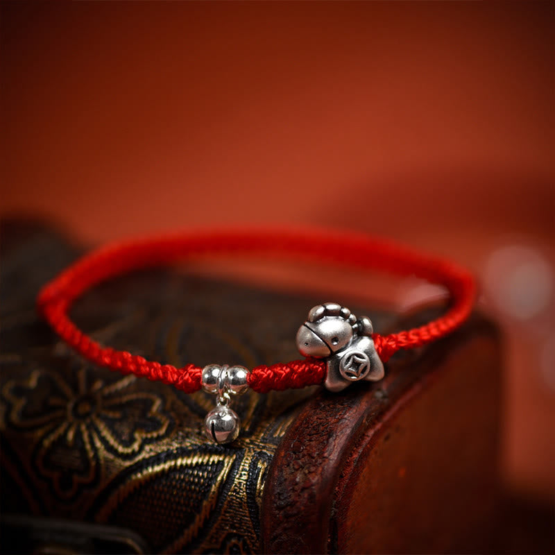 Wear FengShui 999 Sterling Silver Year Of The Horse 925 Sterling Silver Bell String Luck Child Adult Bracelet Anklet