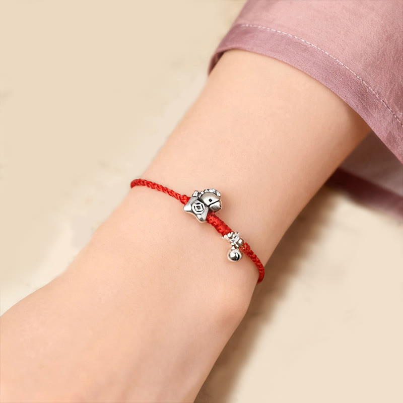 Wear FengShui 999 Sterling Silver Year Of The Horse 925 Sterling Silver Bell String Luck Child Adult Bracelet Anklet