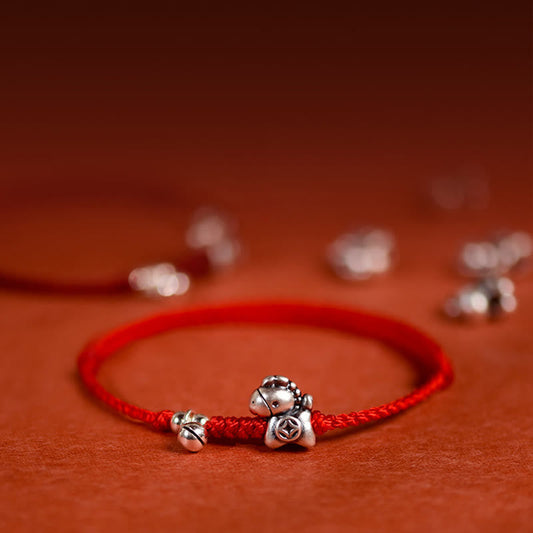 Wear FengShui 999 Sterling Silver Year Of The Horse 925 Sterling Silver Bell String Luck Child Adult Bracelet Anklet