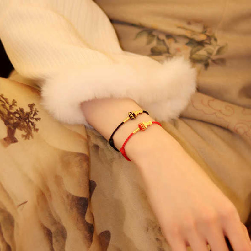 Wear FengShui Formless Buddha Lotus Knot Red String Protection Braided Bracelet