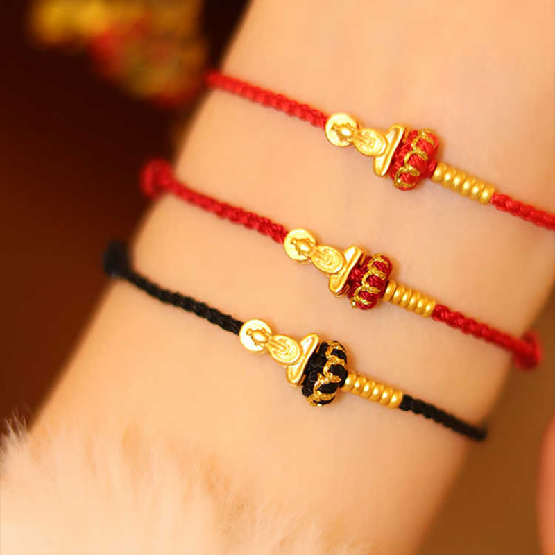 Wear FengShui Formless Buddha Lotus Knot Red String Protection Braided Bracelet