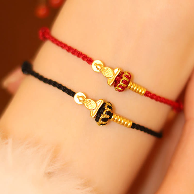 Wear FengShui Formless Buddha Lotus Knot Red String Protection Braided Bracelet