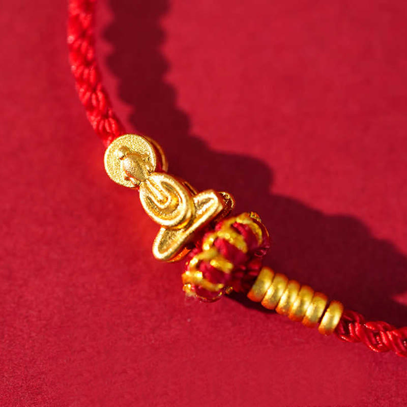 Wear FengShui Formless Buddha Lotus Knot Red String Protection Braided Bracelet