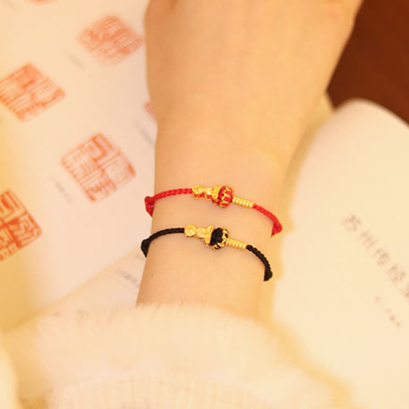 Wear FengShui Formless Buddha Lotus Knot Red String Protection Braided Bracelet
