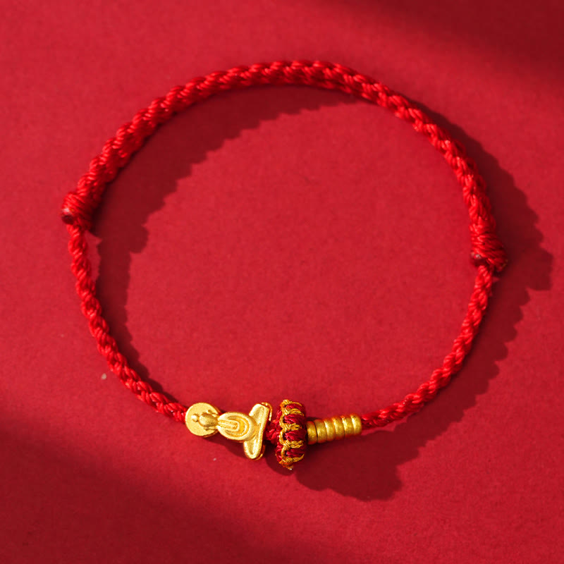 Wear FengShui Formless Buddha Lotus Knot Red String Protection Braided Bracelet
