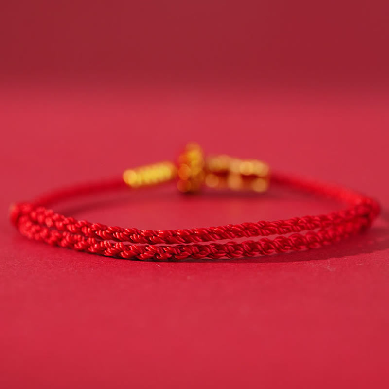 Wear FengShui Formless Buddha Lotus Knot Red String Protection Braided Bracelet
