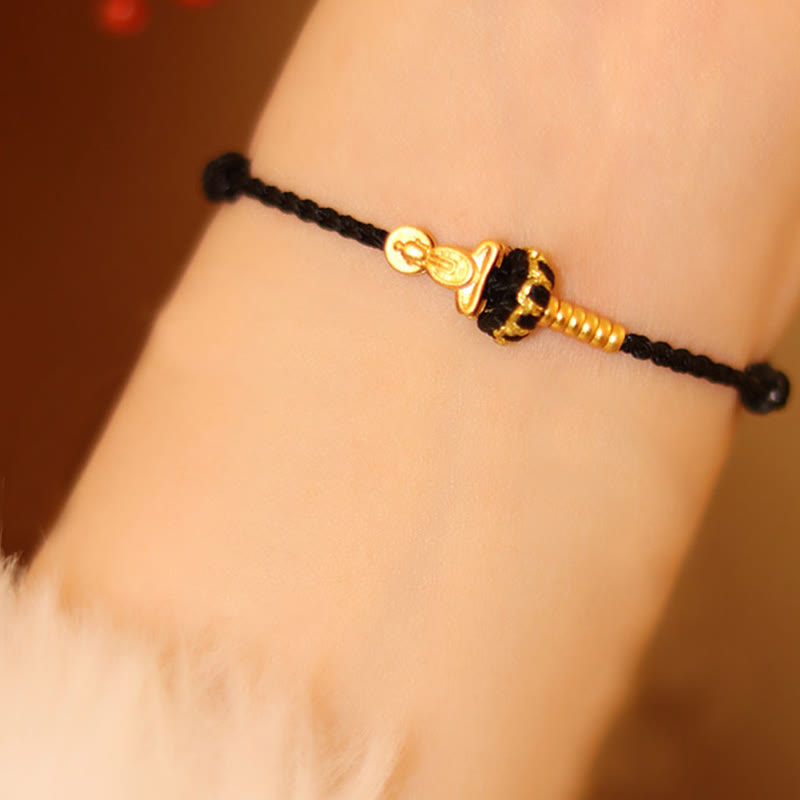 Wear FengShui Formless Buddha Lotus Knot Red String Protection Braided Bracelet