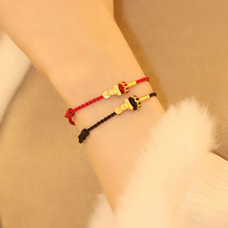 Wear FengShui Formless Buddha Lotus Knot Red String Protection Braided Bracelet