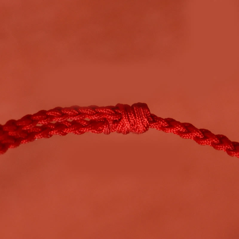 Wear FengShui Cinnabar Peace Buckle Handmade String Adjustable Blessing Bracelet Anklet