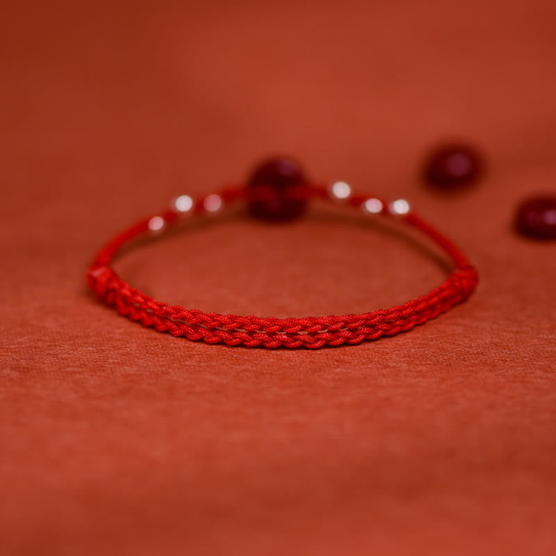 Wear FengShui Cinnabar Peace Buckle Handmade String Adjustable Blessing Bracelet Anklet