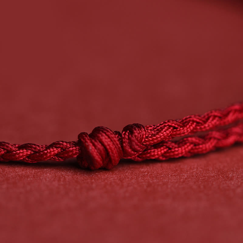 Wear FengShui 999 Sterling Silver Copper Coin Charm Handmade String Strength Bracelet Anklet