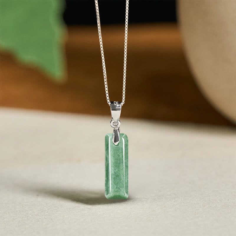 Wear FengShui "May You Find Your Own Meaning" Natural A-Z Letter Jade 925 Sterling Silver Chain Necklace Includes Gift Message Card