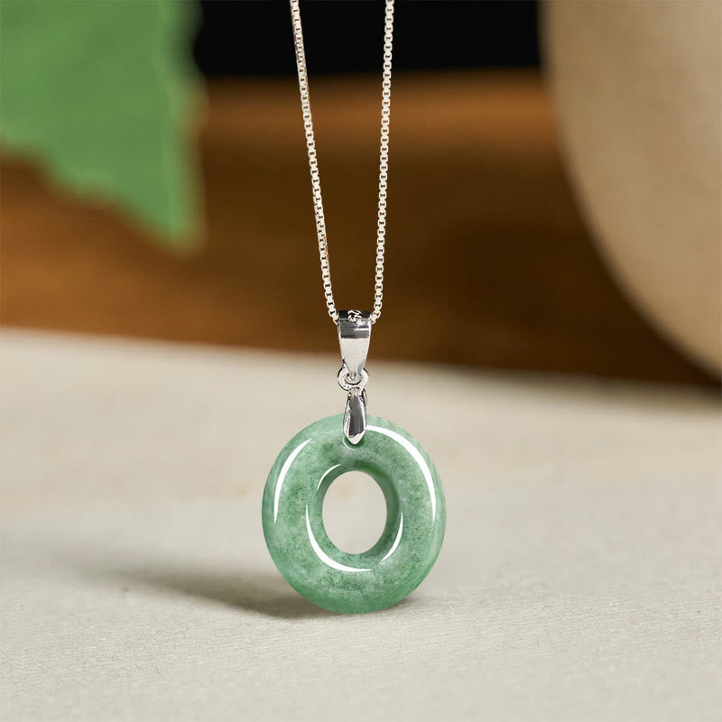 Wear FengShui "May You Find Your Own Meaning" Natural A-Z Letter Jade 925 Sterling Silver Chain Necklace Includes Gift Message Card