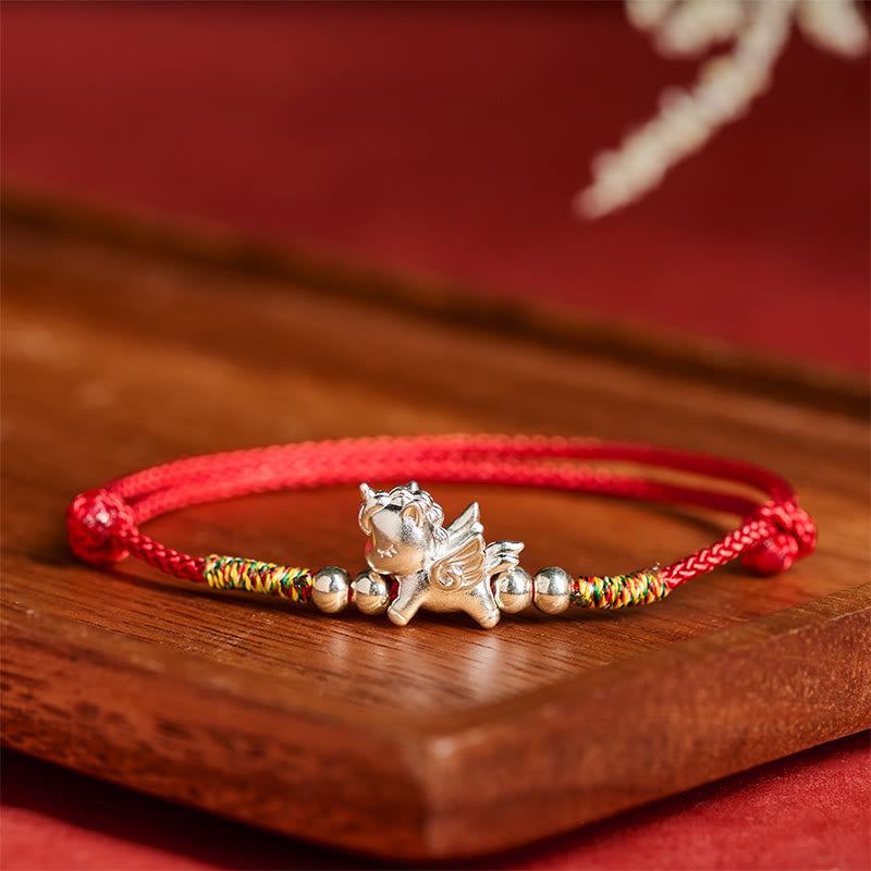 Wear FengShui 925 Sterling Silver Year Of The Horse Prosperity String Bracelet