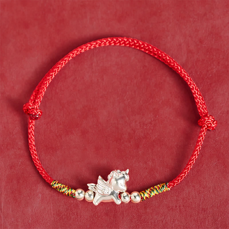 Wear FengShui 925 Sterling Silver Year Of The Horse Prosperity String Bracelet