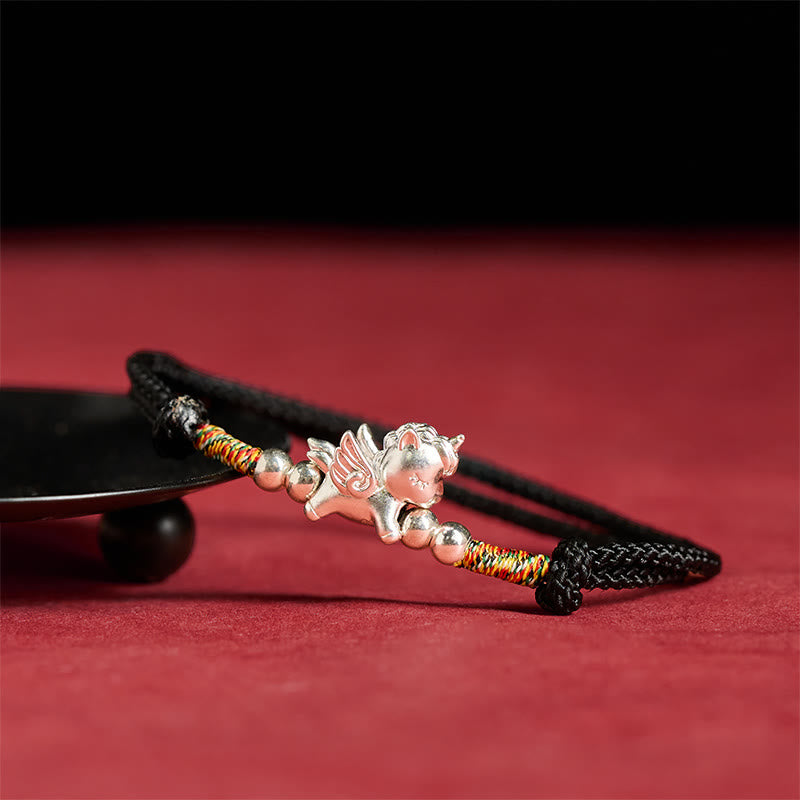 Wear FengShui 925 Sterling Silver Year Of The Horse Prosperity String Bracelet