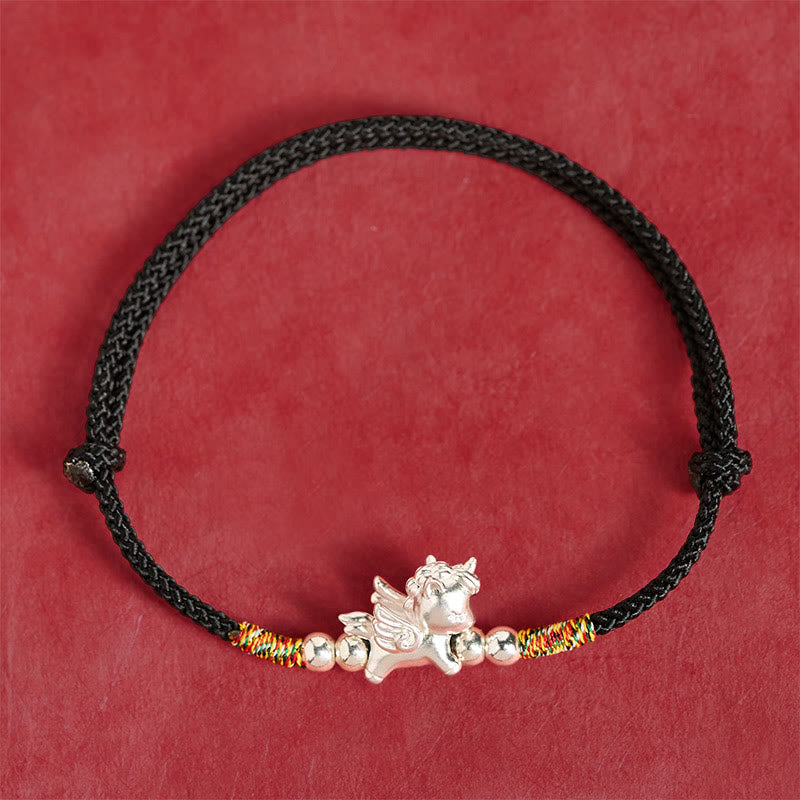 Wear FengShui 925 Sterling Silver Year Of The Horse Prosperity String Bracelet